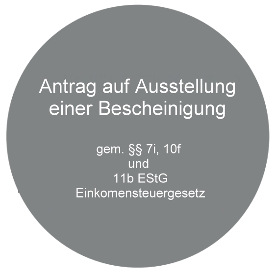Antrag auf denkmalschutzrechtliche Bescheinigung